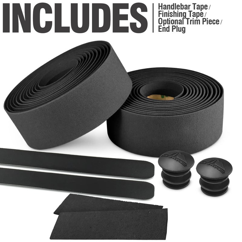 MARQUE Suede Bike Handlebar Tape â€“ Road Cycling Bicycle Handle Bar Wrap 2PCS per Set (Black) - Image 4